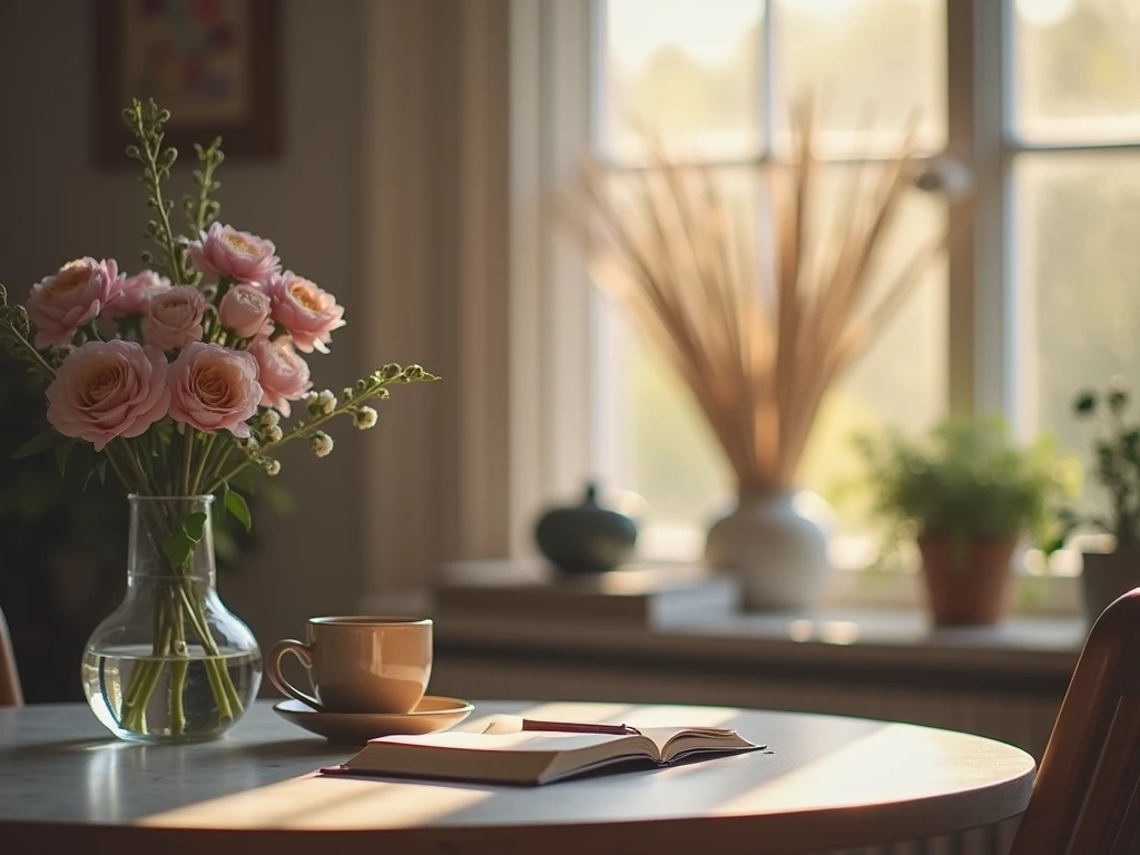 Illustration of an organized daily schedule with calm mint and sky tones